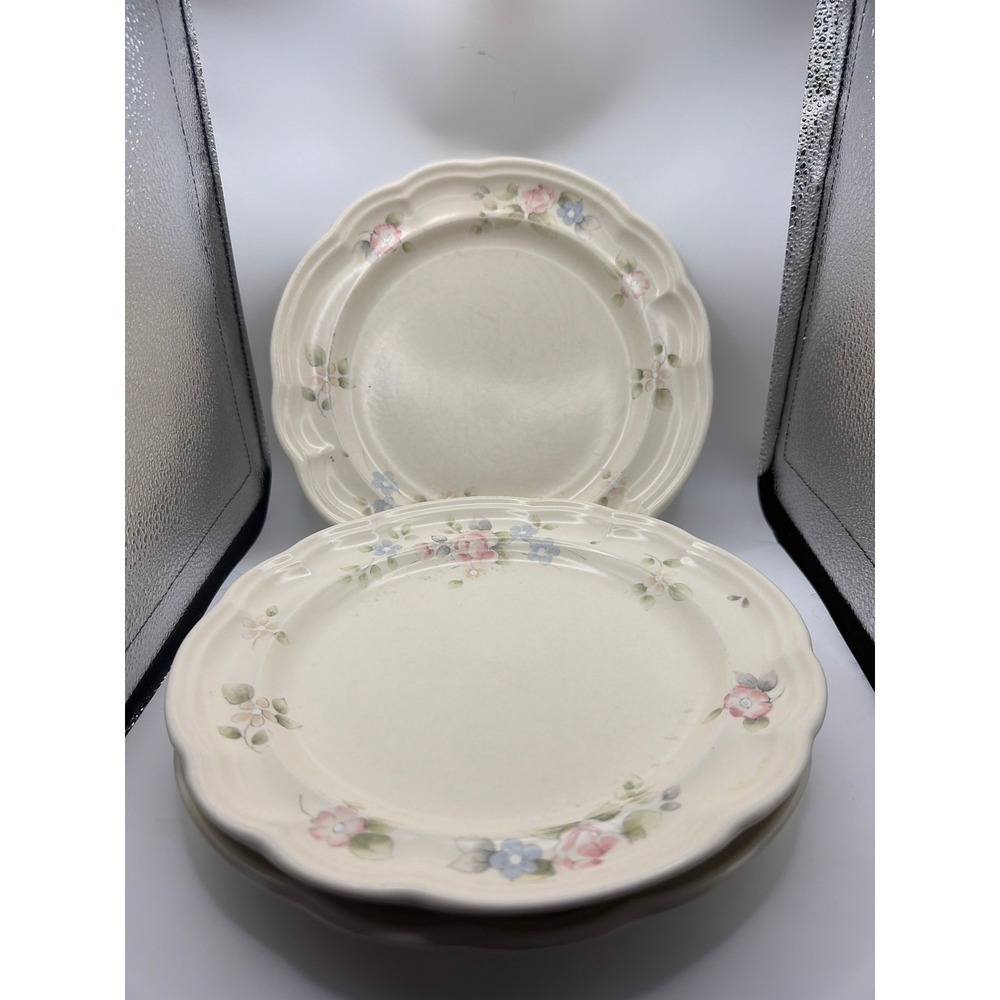 3 Pfaltzgraff Tea Rose 9 In Luncheon Plates